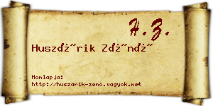 Huszárik Zénó névjegykártya